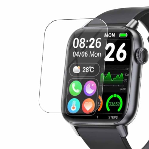 Vaxson 3-Pack Screen Protector, compatible with Gnognauq QX8 1.85" smartwatch Smart Watch, TPU Guard Film Protectors Sticker [NOT Tempered Glass]