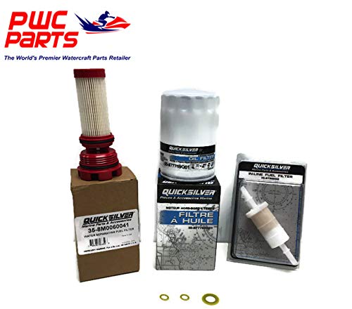 Pwc Parts Co Mercury Verado L6 200/225/250/275/300Hp 100 Hour Maintenance Kit Quicksilver Oil Fuel Filter 877769Q01 8M0060041 830749 555-24 8M0097858 #TOP17