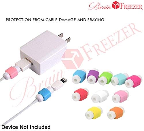 Image of Brain Freezer Data Cable Protector Cover for USB Charger Cable Cord (Multicolour) - Pack of 10