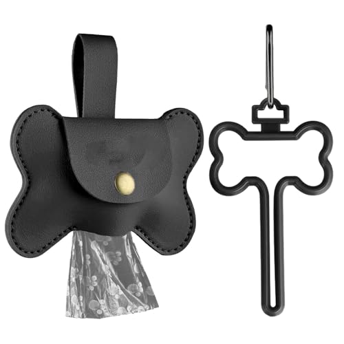 Kotbeutelspender - Kotbeutel für Hunde mit Halter - Hundekotbeutel-Träger mit Spender, freihändiger Hundekotbeutelhalter für die Leine Pacienjo