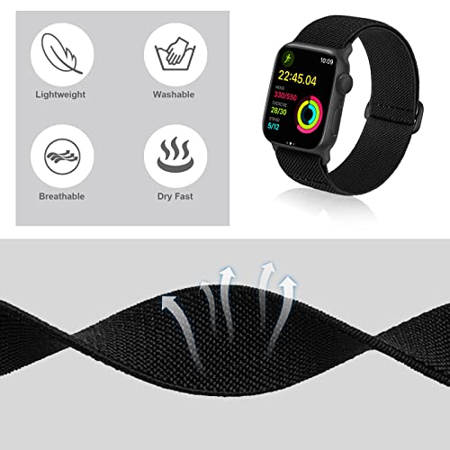 Stretchy Ankle/Arm Strap Compatible with Apple Watch 49mm 46mm 45mm 44mm 42mm 41mm 40mm 38mm, Breathable Nylon Armband for iWatch Ultra SE Series 11 10 9 8 7 6 5 4 3, Sport Ankle Band for Women Men - Image 5