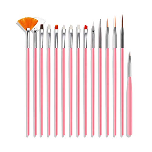 15PCS Nail Art Painting Brushes Set Gel Nail Brush Painting Pen Painting Drawing Polish Brush Tool Set for Professional Salons and Home DIY