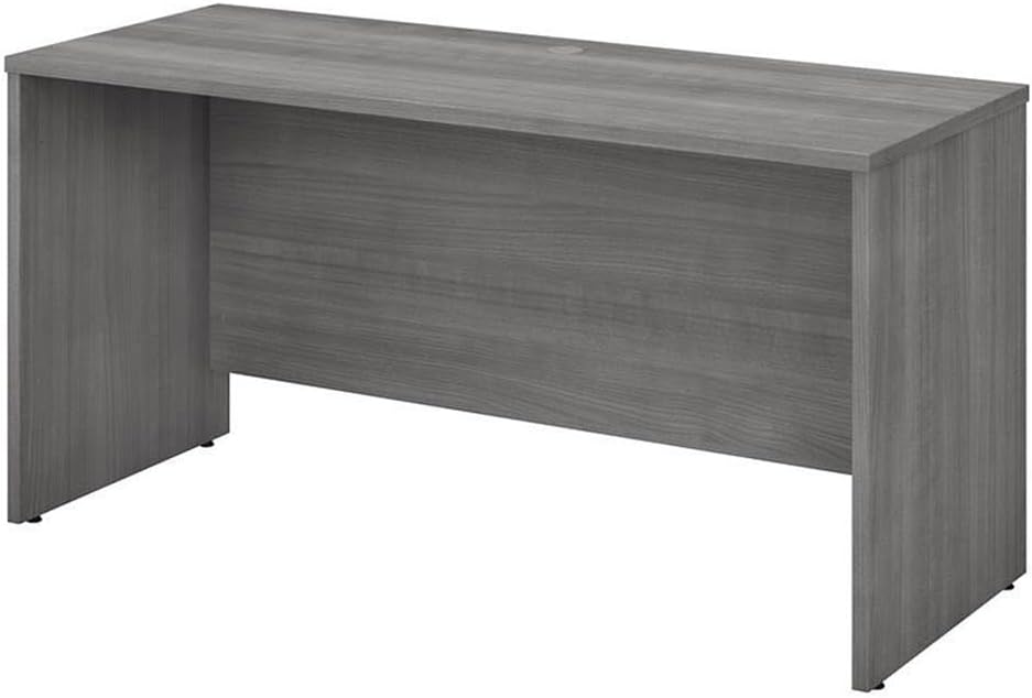 Scranton & Co Set of 2 Engineered Wood Gray Credenza Desk & Metal Letter Width Vertical Black Filing Cabinet for Home Office/Workspace