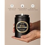 AOOVOO Scented Candles for Men - Large 22oz 120 Hours of Burn Time, Oud & Sandalwood Candles for Home Scented | Crackling Wood Wick Soy Candle | Strong Fragranced Black Candle Gift for Women & Men - Image 4