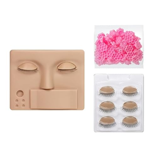 ANNAFRIS 3-in-1 Eyelash Extension Mannequin Head With 4 Pairs Removable Eyelids For Lash Extension Training Skin Color