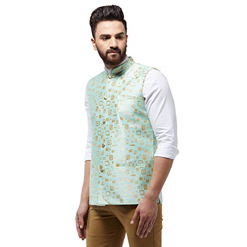 Image of SOJANYA (Since 1958 Men's Jacquard Silk Designer Waist Coat