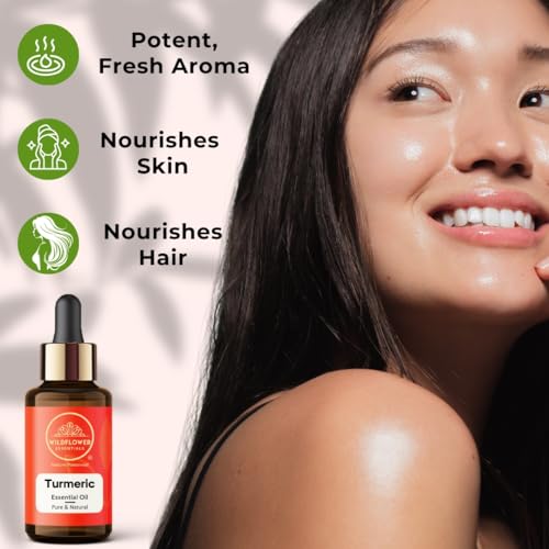 Image of Turmeric Essential Oil (Curcuma longa) Pure | Non-Sticky | Non-greasy | Lightweight | Men & Women | All Skin Types | Steam Distilled 30ml