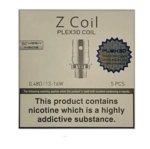 Innokin Z Replacement Coils, 0.48 Ohms, PLEX3D, High-Performance Mesh Coils for Zenith Series, Enhanced Flavor, Long-Lasting Durability, Compatible with MTL & RDL Vaping, Pack of 5 No Nicotine