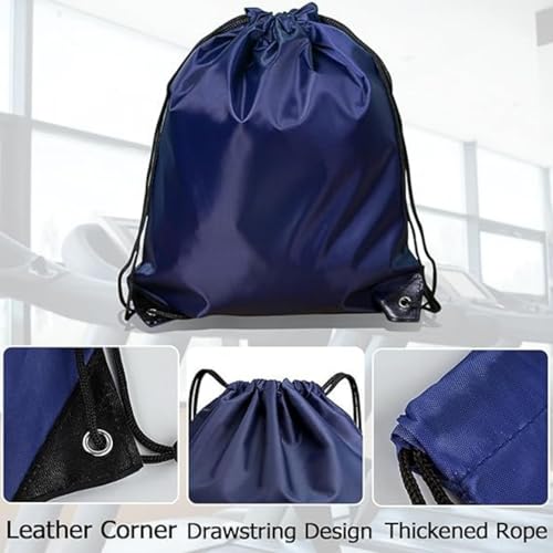 Drawstring Bags Sport Gym Cinch Bag Nylon String Bag for Women Men (Blue 4PCS)3
