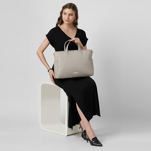 Image of Caprese Bow 15.6 Inch Large Laptop Bag for Women with Adjustable & Detachable Straps | Stylish, Durable, and Spacious with Multiple Compartments for Work, Travel, and Everyday Use