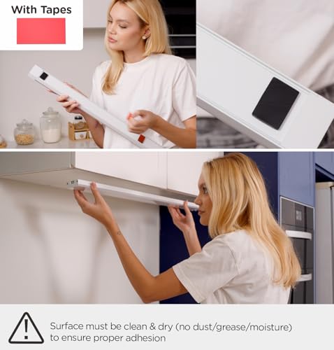 Tonlesm Under Cabinet Lighting Plug in, AC120V LED Motion Sensor Light Indoor 3000K/4000K/5000K, Super Bright, Linkable Under Counter Light for Kitchen,Closet,Shelf,Aluminum (16inch,White,2Pack) by Tonlesm - Used condition - Image 8