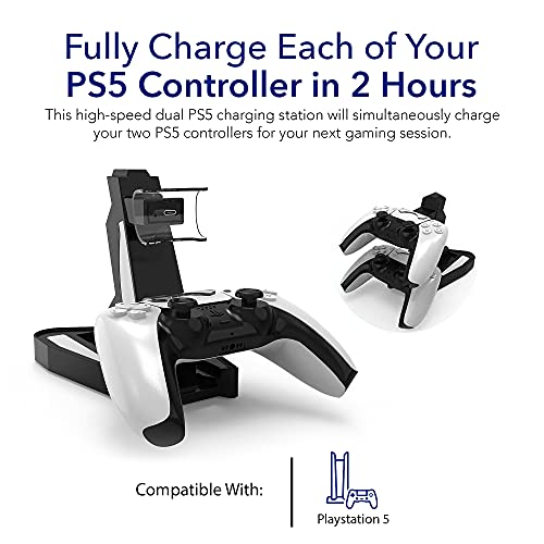 Estación de carga para PlayStation 5 con doble puerto USB y protección integrada 4