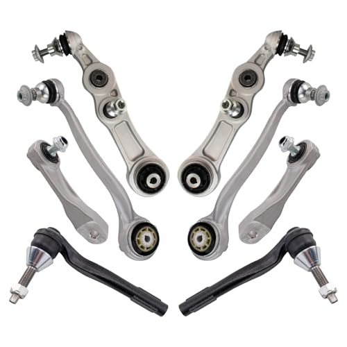 TRQ Front Steering & Suspension Kit Control Arm with Ball Joint Sway Bar Stabilizer Link Tie Rod Compatible with 2015-2020 Mercedes-Benz C300 2016-2018 C350e 2017-2019 E300