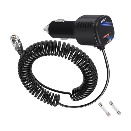 Compatible with Uniden LRDACWM044 Radar Detector Power Cord with Type C and USB Charging for R7 R3 R1 & DFR Series 12V DC Cig Adapter Power Cord.
