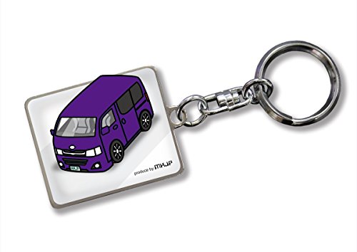 MKJP カスタムキーホルダー ハイエースTHR200V後期 ベース:ホワイト 車カラー:パープル