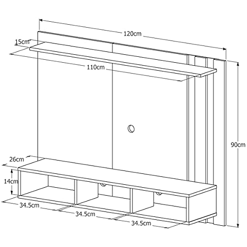 Painel para TV 48 Polegadas Nice - Branco - Mania de Móveis