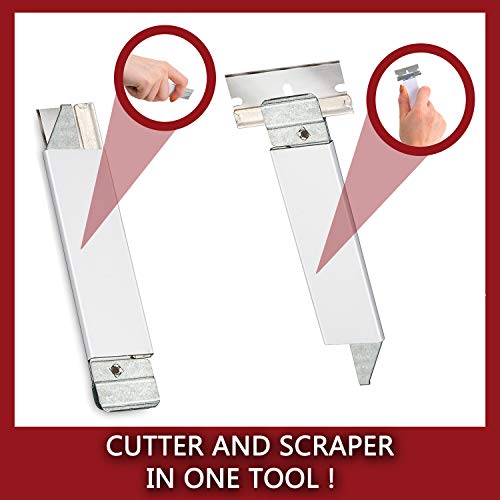 Image of Retractable Box Cutter, 12-Pack Metal Tap Knife, Razor Blade Cardboard Opener, Lightweight Handy Utility Knife for Packages, Letters, Craft and Paper, Single Edge Razor Scraper