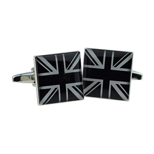 Mancuernillas RGT Hombre Negro Blanco Cuadrado miniatura 1