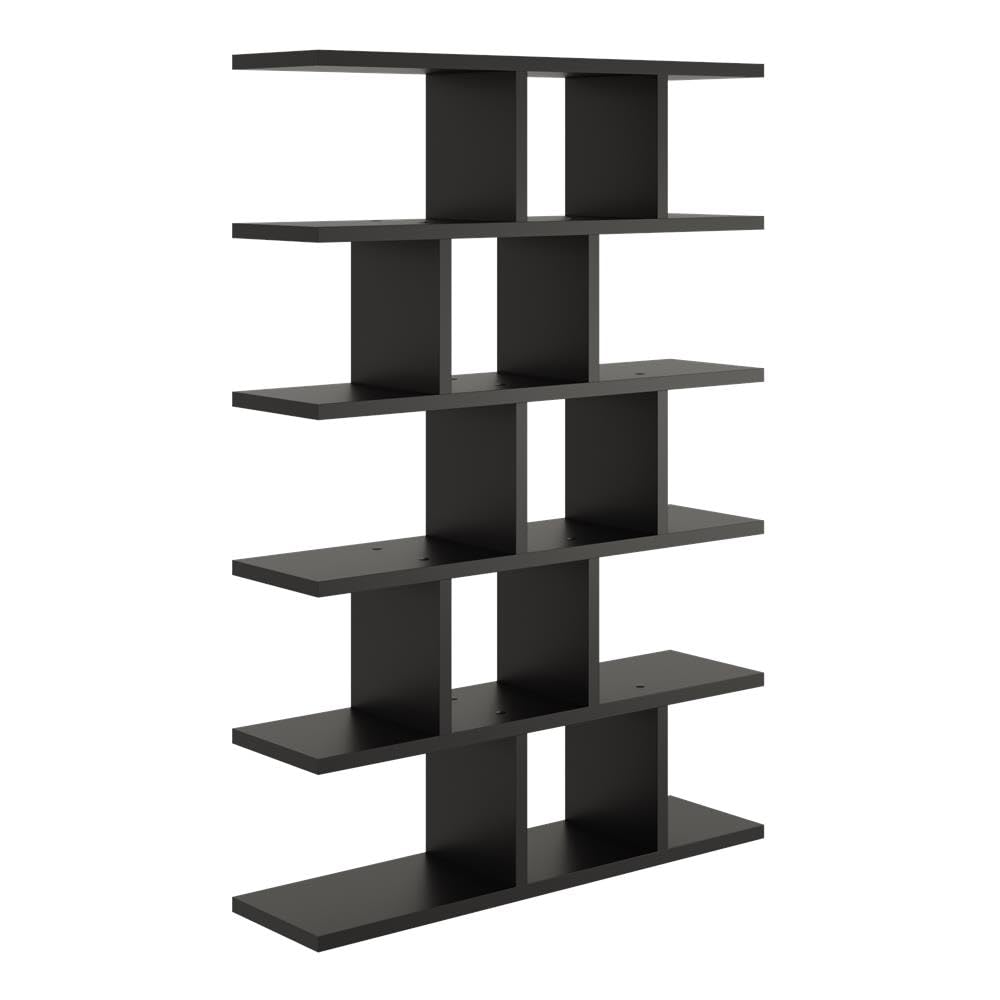Mordern - Estantería de pared (100 x 70 x 18 cm), diseño para salón, dormitorio, oficina y cocina (negro)
