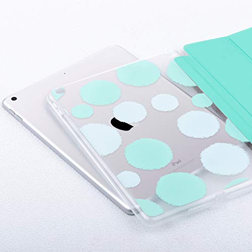 Ulak Ipad 6Th 5Th Generation Case, Slim Trifold Lightweight Ipad 9.7 2018/2017 Cases Smart Case Stand Auto Sleep/Wake Hard Back Clear Polka Dot Cover For Ipad 9.7 Inch Ipad 5Th / 6Th Generation, Mint #TOP2