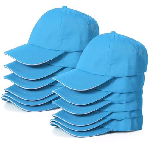 Image of Shyyween Kids Baseball Caps Youth Adjustable Plain Baseball Hats Cotton Blank Hats Bulk for Girls Boys Sport Team
