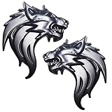 OnlyYou.X Black Wolf Head Emblem Wolf Head Badge Wolf Decal Sticker Compatiable with Cars and Motorc