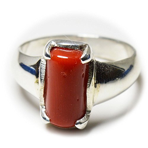 55 ct rojo coral Anillo de 4 quilates piedra plata de ley Prong hecho a mano anillo tamaño 4,5,6,7,8,9,10,11,12,13 55 ct rojo coral Anillo de 4 quilates piedra plata de ley Prong hecho a mano anillo tamaño 4,5,6,7,8,9,10,11,12,13