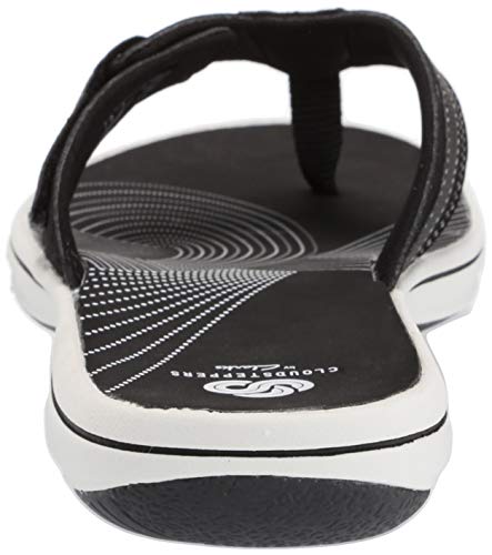 Clarks Women's Brinkley Reef Flip-Flop Black Synthetic 050 M Us #TOP2