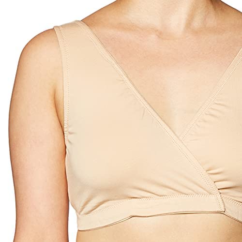Motherhood Maternity Women's Wrap Front Nursing Sleep Bra, Nude,Medium - Image 4