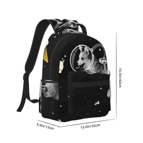 Sac à dos ordinateur Space Corgi étanche imprimé original taille unique noir - 2