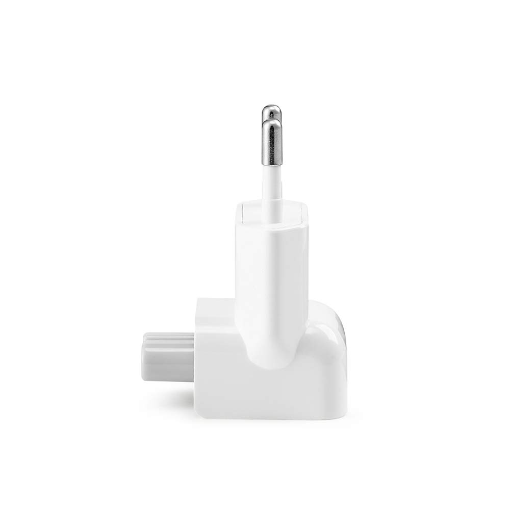 aiino Spinotto per Caricabatterie Apple - Adattatore Presa compatibile con Caricatore Macbook, iPhone, iPad - Adattatore a Due Poli con Presa Italiana per Mac - Plastica Ignifuga, Bianco