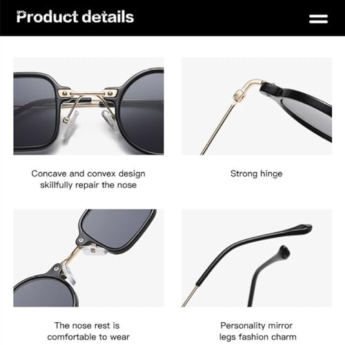Lunettes de soleil punk de luxe avec finitions soignées géométriques - 4