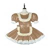 YYCHER Meid Pvc Afsluitbare Cosplay Jurk Uniform Kostuum Op maat gemaakte Sexy Leuke Meid Dress Cosplay Anime Uniform Temptation Sissy Suit 7XL (Kleur: Kastanjebruin, Maat: M)
