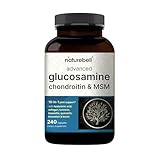 NatureBell Advanced Glucosamine Chondroitin & MSM - 240 Capsules - 10-in-1 Joint Support Complex* - Includes Hyaluronic Acid, Turmeric, Glucosamine, Collagen & More