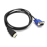 🎠 Triamisus HDMI-Compatible con Vga Converter 1.8M/6Ft Gold HDMI-Compatible Macho a Vga Macho Cables adaptadores de Video de 15 Pines 1080P 6Ft para Accesorios de Caja de TV DVD - Negro