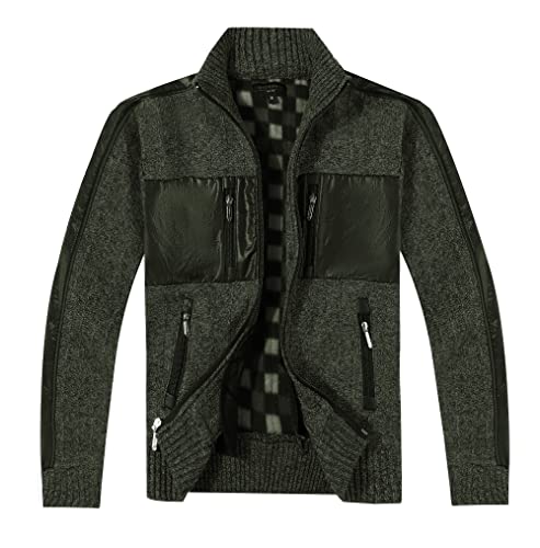 Gioberti Kids and Boys Full Zip Cardigan Patch Design Sweater with Brushed Flannel Lining