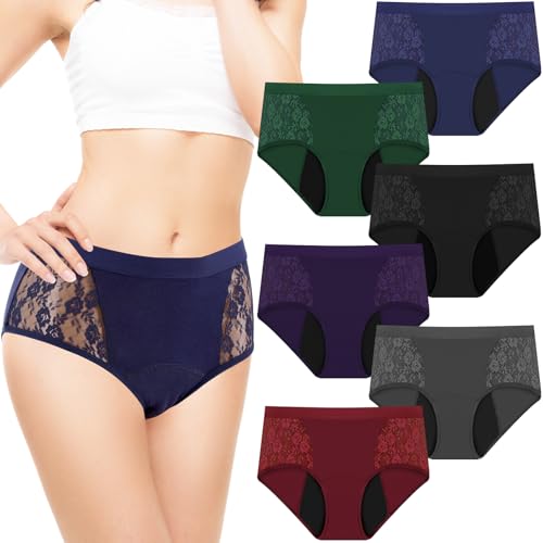 TUXIYA 6-Pack Reusable Women's Leak-Proof Underwear