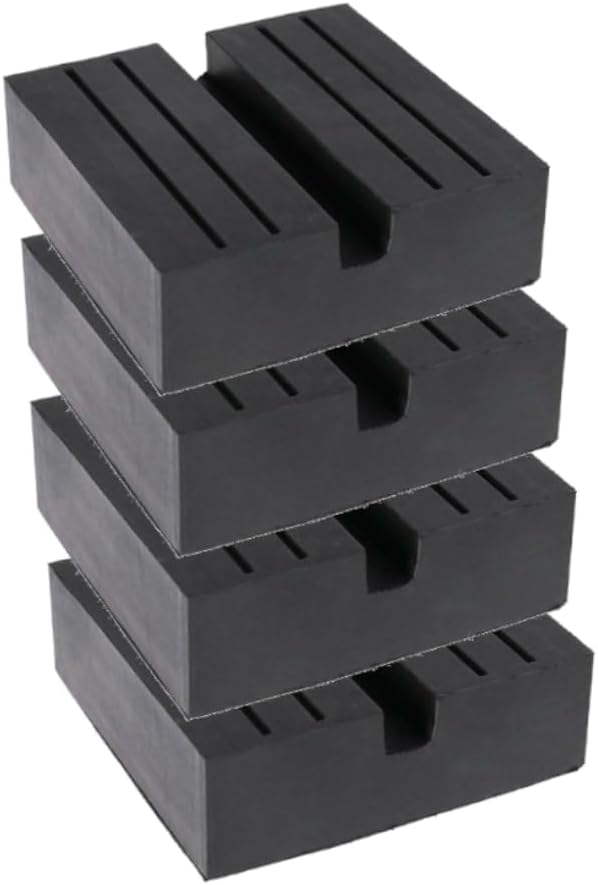 Square Jack Pad 4 Pack Anti-Slip Rail Adapter Support Block Anti-Slip Rail Pinch Weld Adapter for Car Lift