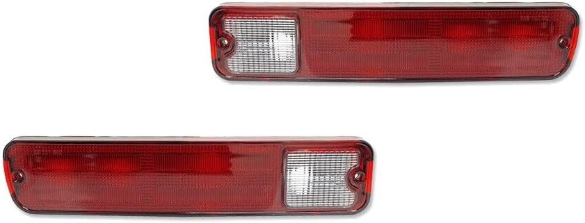 2pcs Tail Light Assembly Set Rear Side ABS Black Red Clear for Chevy for Malibu 1983, for GMC for Caballero 1982-1987 Taillight Lamp Housings Kit Smooth