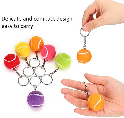 East buy 6 peças mini bola de tênis chaveiro chaveiro bonito metal esportivo chaveiro pingente decor