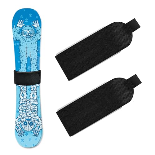 ARTGUTS 2 fasce da sci regolabili in velcro, in nylon, per sci e bastoni regolabili, chiusure da sci, con cuscinetti protettivi per il trasporto di sci e bastoni (nero)