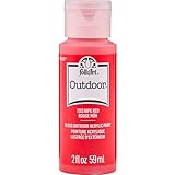 FolkArt Outdoor Acrylic Craft Paint, Gloss Finish, Ripe Red, 2 fl oz