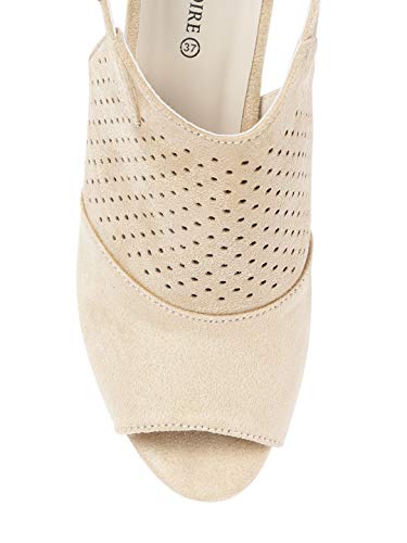 Image of Marc Loire Women's Block Heels Synthetic Backstrap High-Top Sandals Mules