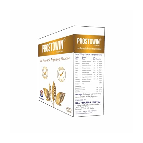Prostowin 30 Capsules | Aid in Bladder Relief, Improved Urinary Flow, Prostate Enlargement, Inflammation, Burning