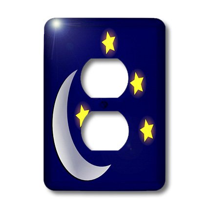 Tapón de salida Moon n Stars 3dRose accesorio exclusivo de pared diseño galaxia oscura 3