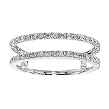 Round Cut Lab Created Diamond Ring Enhancer, 14K White Gold Finish, 1Ct Wedding Band Guard (White, 7.5)