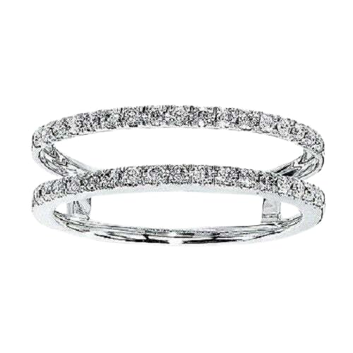 Round Cut Lab Created Diamond Ring Enhancer, 14K White Gold Finish, 1Ct Wedding Band Guard (White, 7.5)