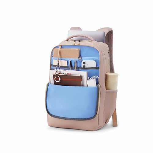 Image of American Tourister Hall 4.0 | 31.5 Ltrs | 3 Compartments | Bottle Pocket | Ergonomic Padded Back Panel & Shoulder Straps | Laptop Backpack | 1 Year International Warranty | Khaki Beige