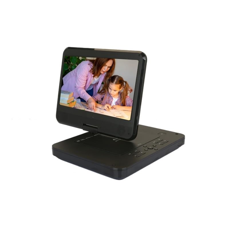 Reproductor de DVD, Reproductor de DVD BLU-Ray HD portátil Giratorio Plegable TV Digital Multimedia móvil con Pantalla 10 Pulgadas