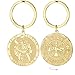 EUEAVAN St. Florian Schlüsselanhänger für Männer Schutzpatron Doppelseitige Heiligenmedaille Feuerwehrmann Religiöses Amulett Katholisches Geschenk Feuerwehrmann-Accessoires (gold)